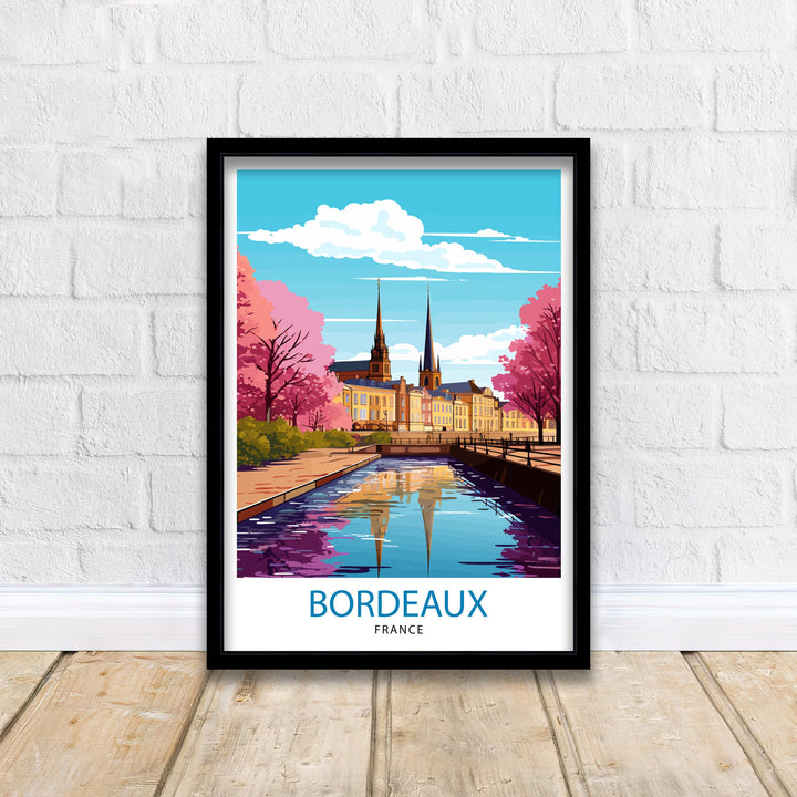 Bordeaux France Travel Print Bordeaux Wall Decor Bordeaux Poster France Travel Prints Bordeaux Art Print Bordeaux Illustration Bordeaux