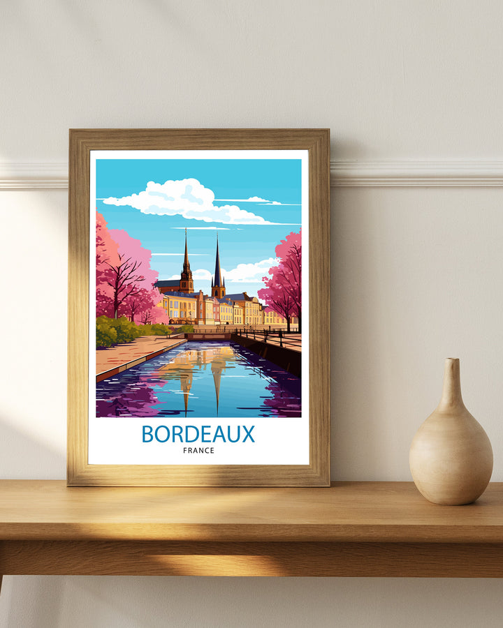 Bordeaux France Travel Print Bordeaux Wall Decor Bordeaux Poster France Travel Prints Bordeaux Art Print Bordeaux Illustration Bordeaux