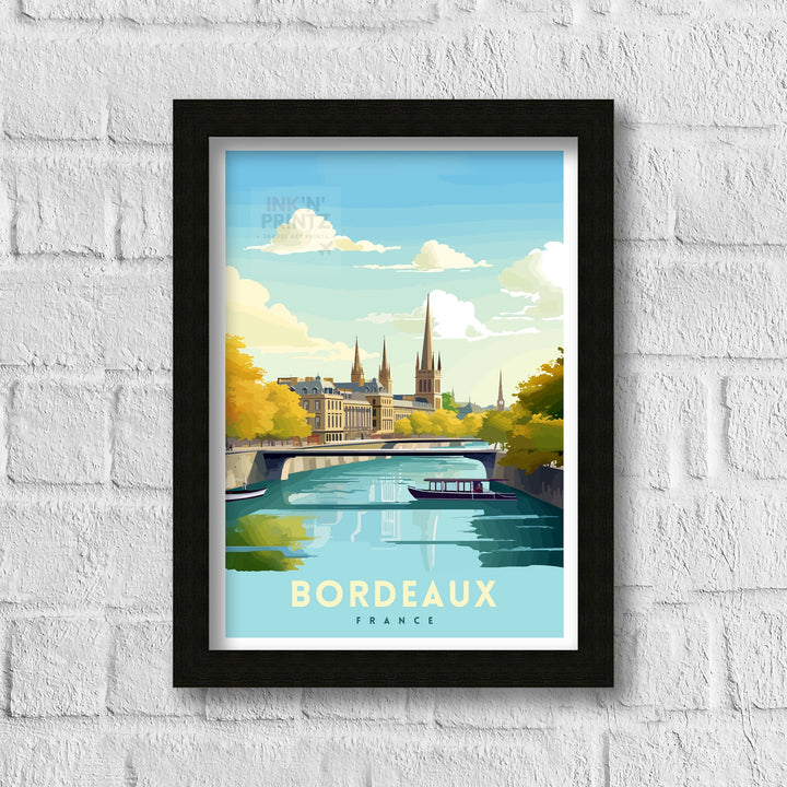 Bordeaux France Travel Print Bordeaux Wall Decor Bordeaux Poster France Travel Prints Bordeaux Art Print Bordeaux Illustration Bordeaux