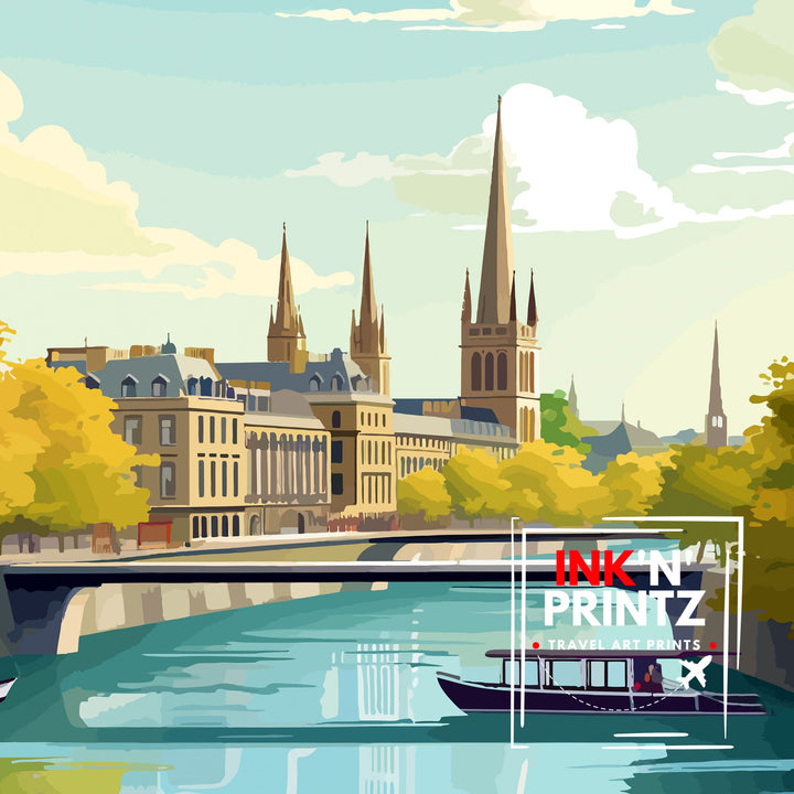 Bordeaux France Travel Print Bordeaux Wall Decor Bordeaux Poster France Travel Prints Bordeaux Art Print Bordeaux Illustration Bordeaux