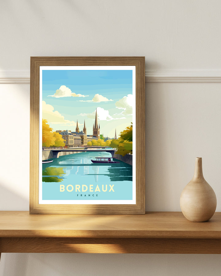 Bordeaux France Travel Print Bordeaux Wall Decor Bordeaux Poster France Travel Prints Bordeaux Art Print Bordeaux Illustration Bordeaux