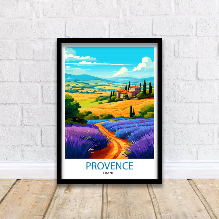 Provence France Travel Print Provence Wall Decor Provence Home Living Decor Provence France Illustration Travel Poster Gift for Provence