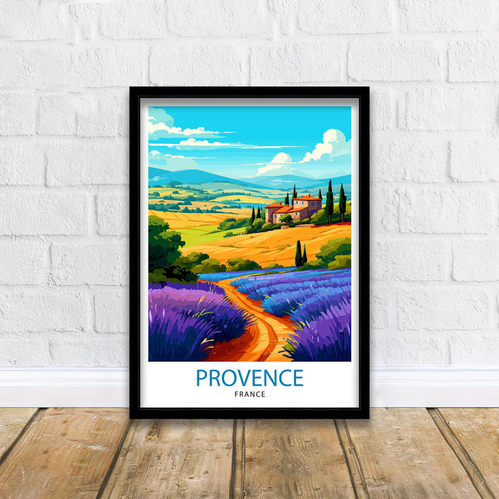 Provence France Travel Print Provence Wall Decor Provence Home Living Decor Provence France Illustration Travel Poster Gift for Provence