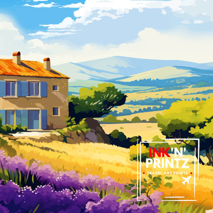 Provence France Travel Print Provence Wall Decor Provence Home Living Decor Provence France Illustration Travel Poster Gift for Provence