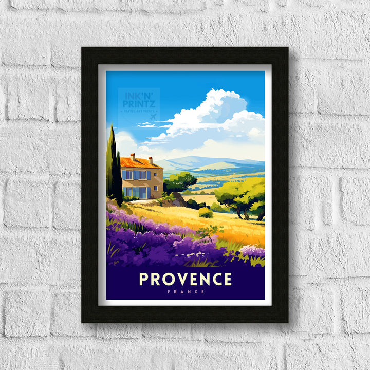 Provence France Travel Print Provence Wall Decor Provence Home Living Decor Provence France Illustration Travel Poster Gift for Provence