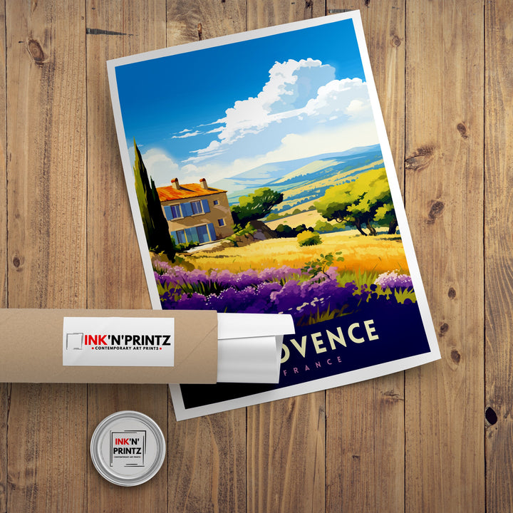 Provence France Travel Print Provence Wall Decor Provence Home Living Decor Provence France Illustration Travel Poster Gift for Provence