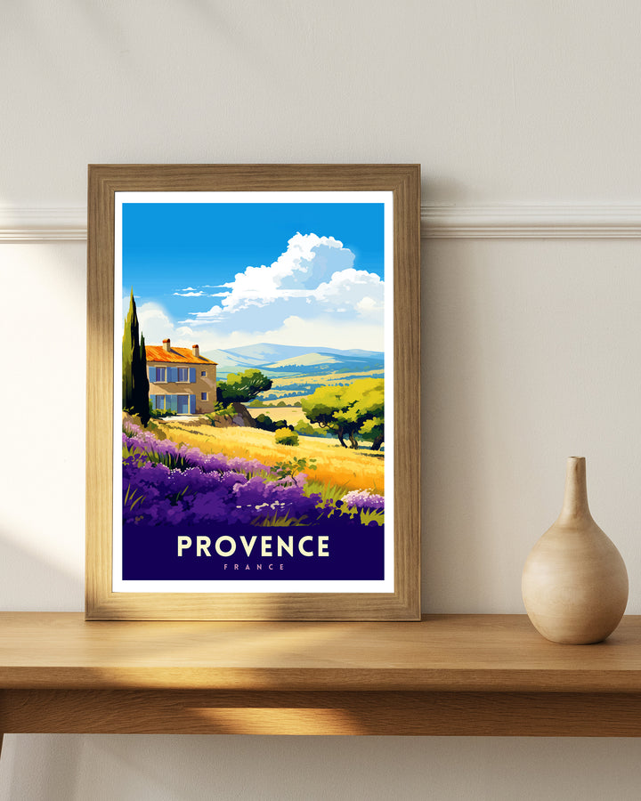 Provence France Travel Print Provence Wall Decor Provence Home Living Decor Provence France Illustration Travel Poster Gift for Provence