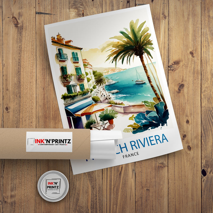 French Riviera Travel Print Riviera Wall Decor French Riviera Poster Mediterranean Travel Prints Riviera Art Print French Riviera