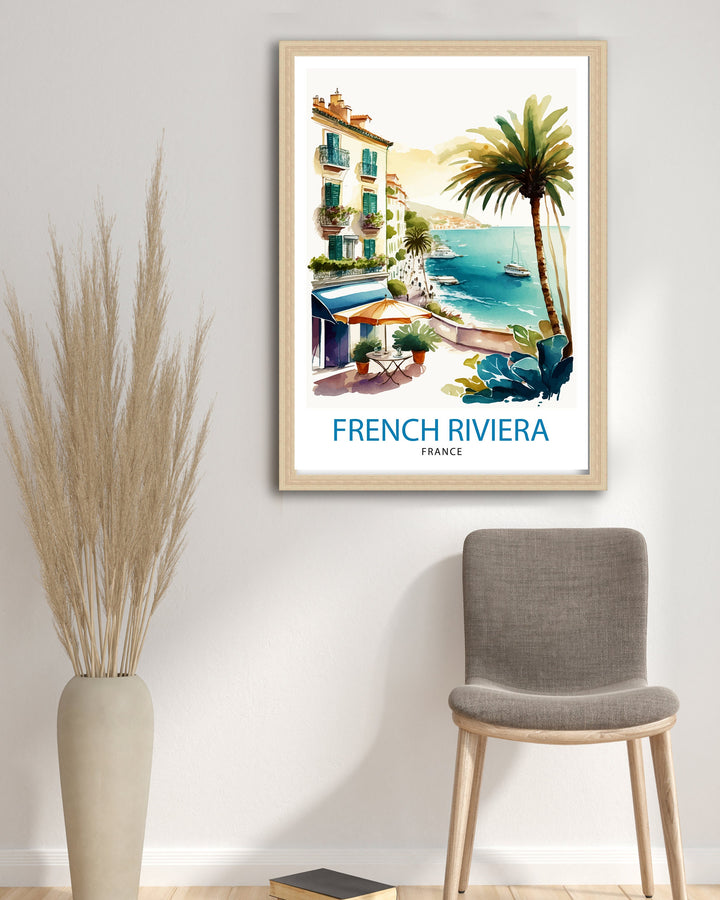 French Riviera Travel Print Riviera Wall Decor French Riviera Poster Mediterranean Travel Prints Riviera Art Print French Riviera