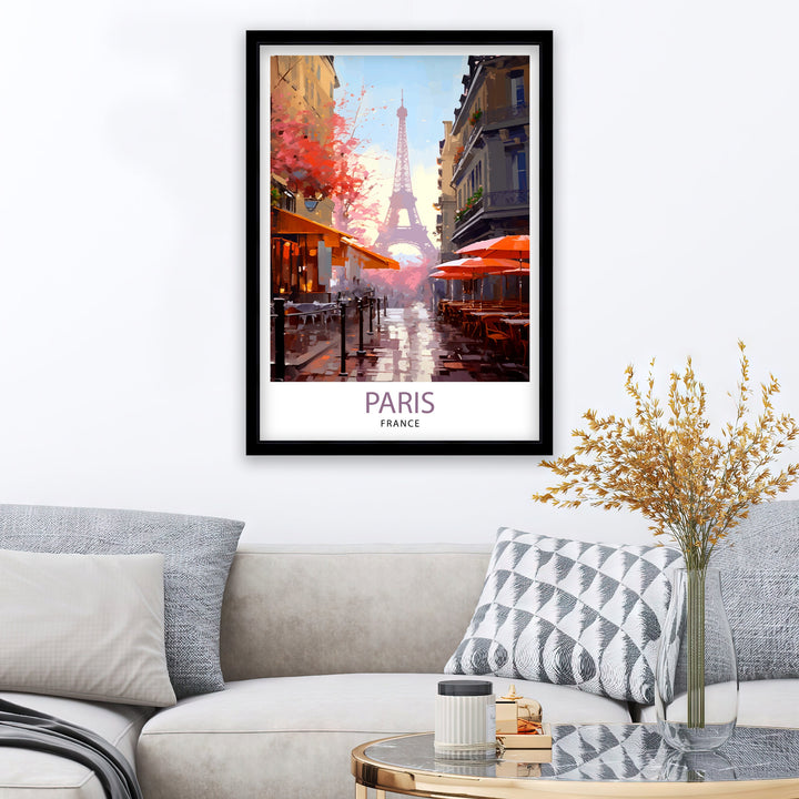 Paris France Travel Print Paris Wall Art Eiffel Tower Art France Travel Poster Paris Home Decor French Illustration Parisian Art Print