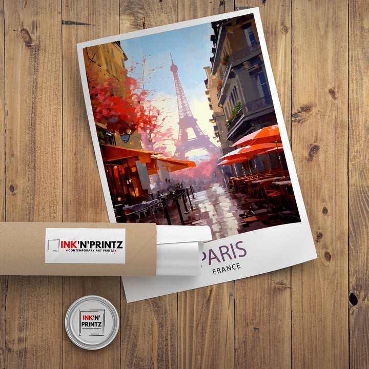 Paris France Travel Print Paris Wall Art Eiffel Tower Art France Travel Poster Paris Home Decor French Illustration Parisian Art Print
