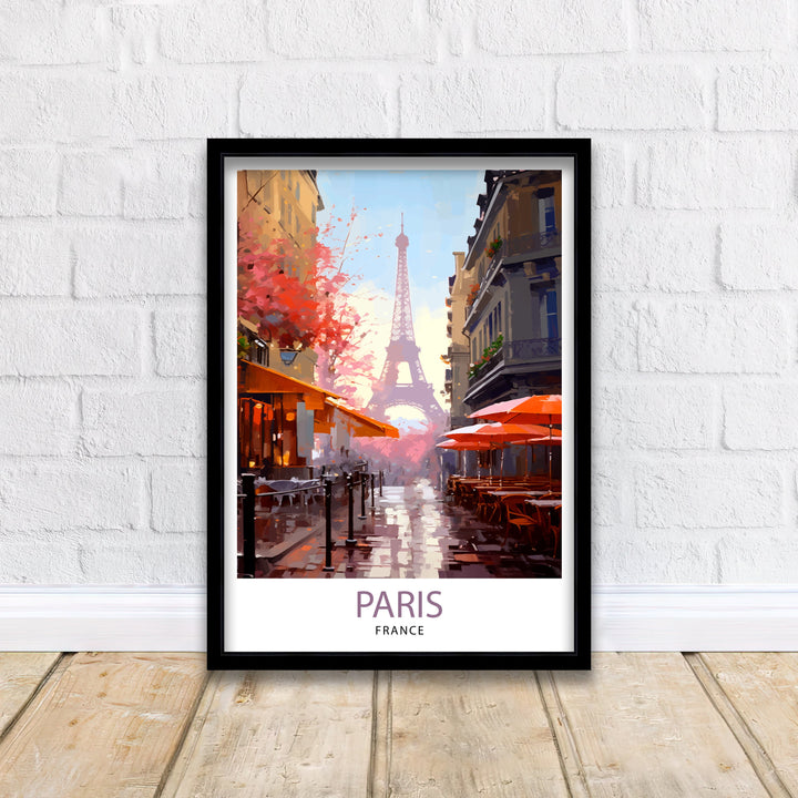 Paris France Travel Print Paris Wall Art Eiffel Tower Art France Travel Poster Paris Home Decor French Illustration Parisian Art Print