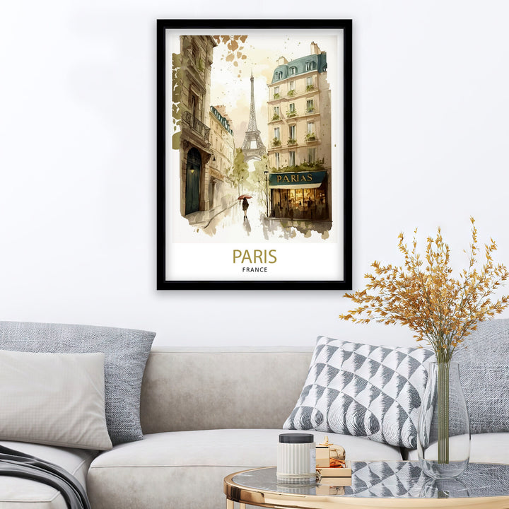 Paris France Travel Print Paris Wall Art Eiffel Tower Art France Travel Poster Paris Home Decor French Illustration Parisian Art Print