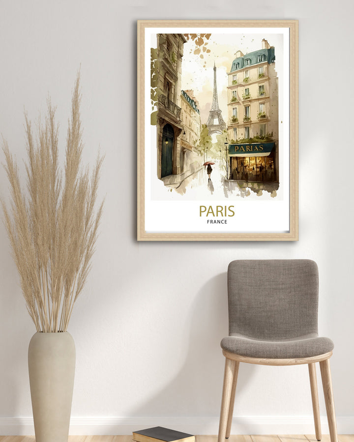 Paris France Travel Print Paris Wall Art Eiffel Tower Art France Travel Poster Paris Home Decor French Illustration Parisian Art Print