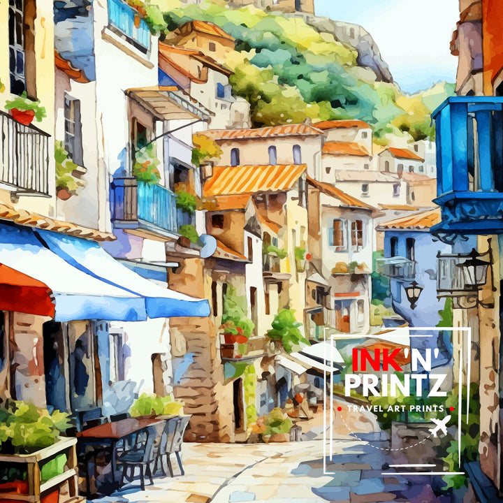 Corsica France Travel Print Corsica Wall Decor Corsica Poster France Travel Prints Corsica Art Print Corsica Illustration Corsica Wall Art