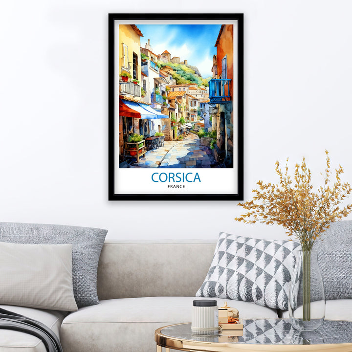Corsica France Travel Print Corsica Wall Decor Corsica Poster France Travel Prints Corsica Art Print Corsica Illustration Corsica Wall Art