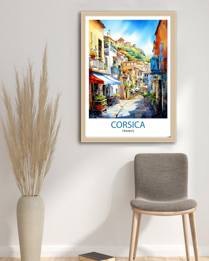 Corsica France Travel Print Corsica Wall Decor Corsica Poster France Travel Prints Corsica Art Print Corsica Illustration Corsica Wall Art