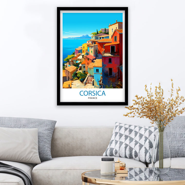 Corsica France Travel Print Corsica Wall Decor Corsica Poster France Travel Prints Corsica Art Print Corsica Illustration Corsica Wall Art