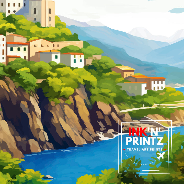 Corsica France Travel Print Corsica Wall Decor Corsica Poster France Travel Prints Corsica Art Print Corsica Illustration Corsica Wall Art