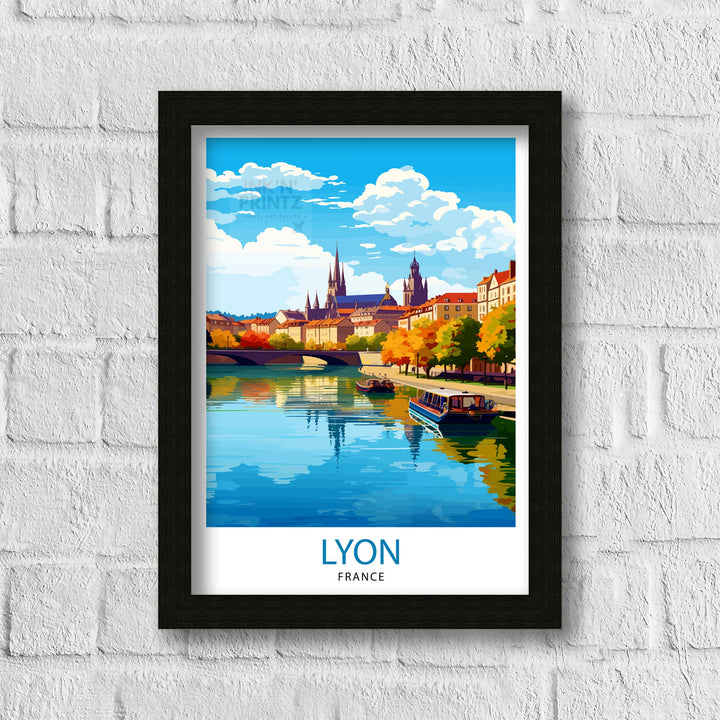 Lyon France Travel Print Lyon Wall Decor Lyon Poster France Travel Prints Lyon Art Print Lyon Illustration Lyon Wall Art - France Print