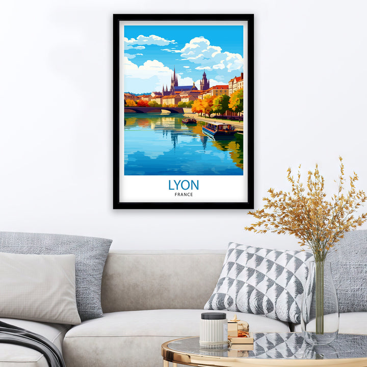 Lyon France Travel Print Lyon Wall Decor Lyon Poster France Travel Prints Lyon Art Print Lyon Illustration Lyon Wall Art - France Print
