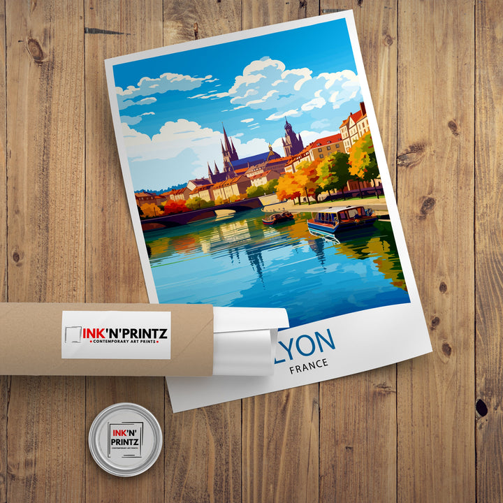 Lyon France Travel Print Lyon Wall Decor Lyon Poster France Travel Prints Lyon Art Print Lyon Illustration Lyon Wall Art - France Print
