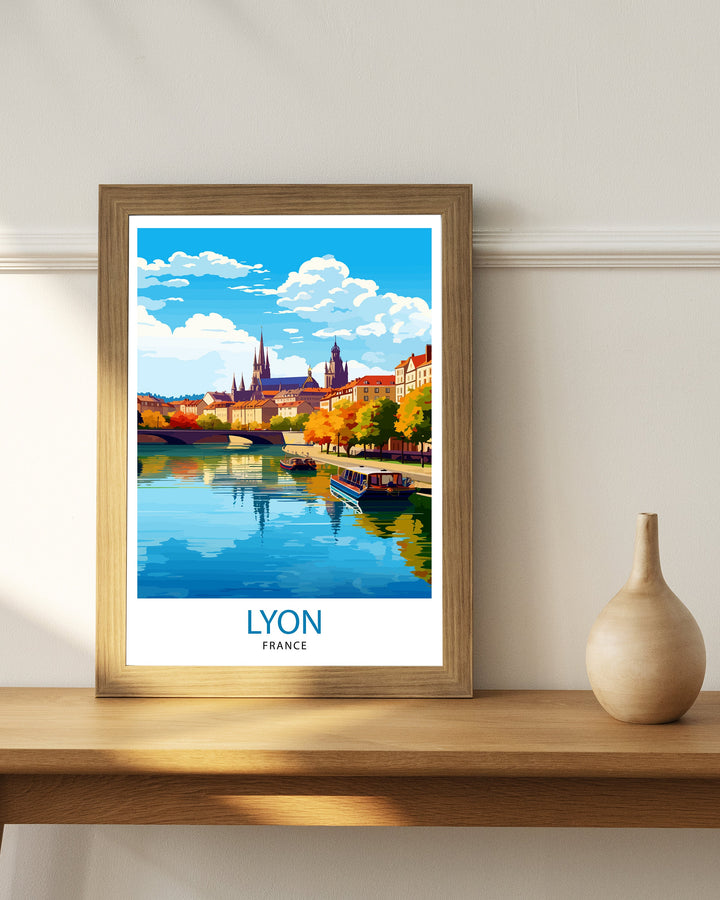 Lyon France Travel Print Lyon Wall Decor Lyon Poster France Travel Prints Lyon Art Print Lyon Illustration Lyon Wall Art - France Print