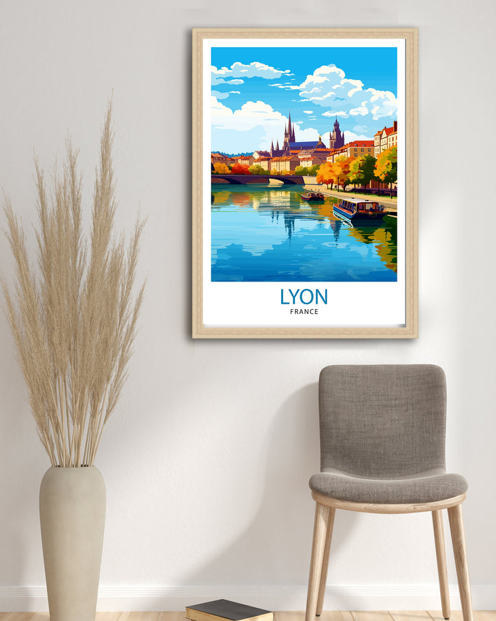 Lyon France Travel Print Lyon Wall Decor Lyon Poster France Travel Prints Lyon Art Print Lyon Illustration Lyon Wall Art - France Print