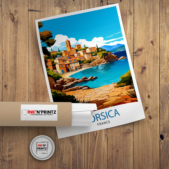 Corsica France Travel Print Corsica Wall Decor Corsica Poster France Travel Prints Corsica Art Print Corsica Illustration Corsica Wall Art
