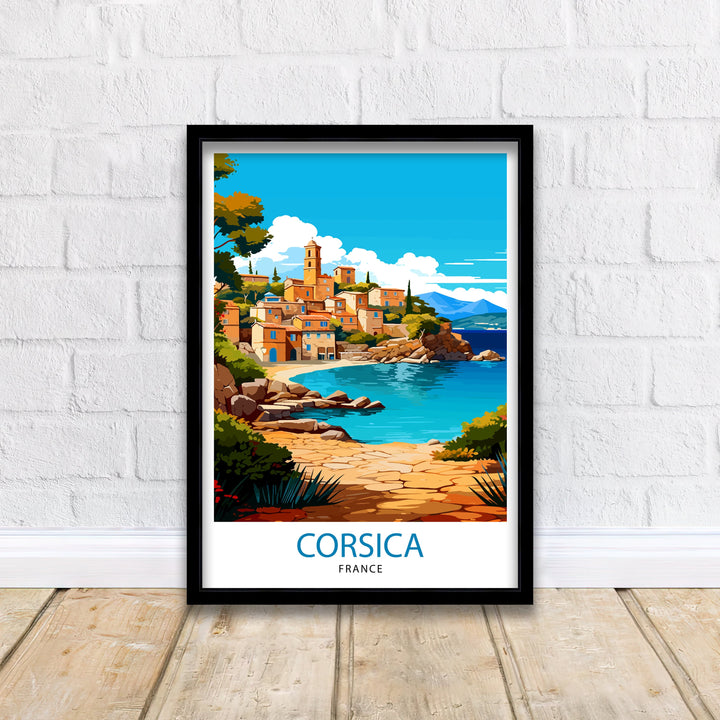 Corsica France Travel Print Corsica Wall Decor Corsica Poster France Travel Prints Corsica Art Print Corsica Illustration Corsica Wall Art