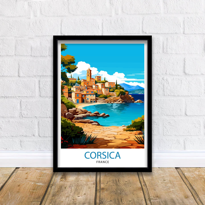 Corsica France Travel Print Corsica Wall Decor Corsica Poster France Travel Prints Corsica Art Print Corsica Illustration Corsica Wall Art