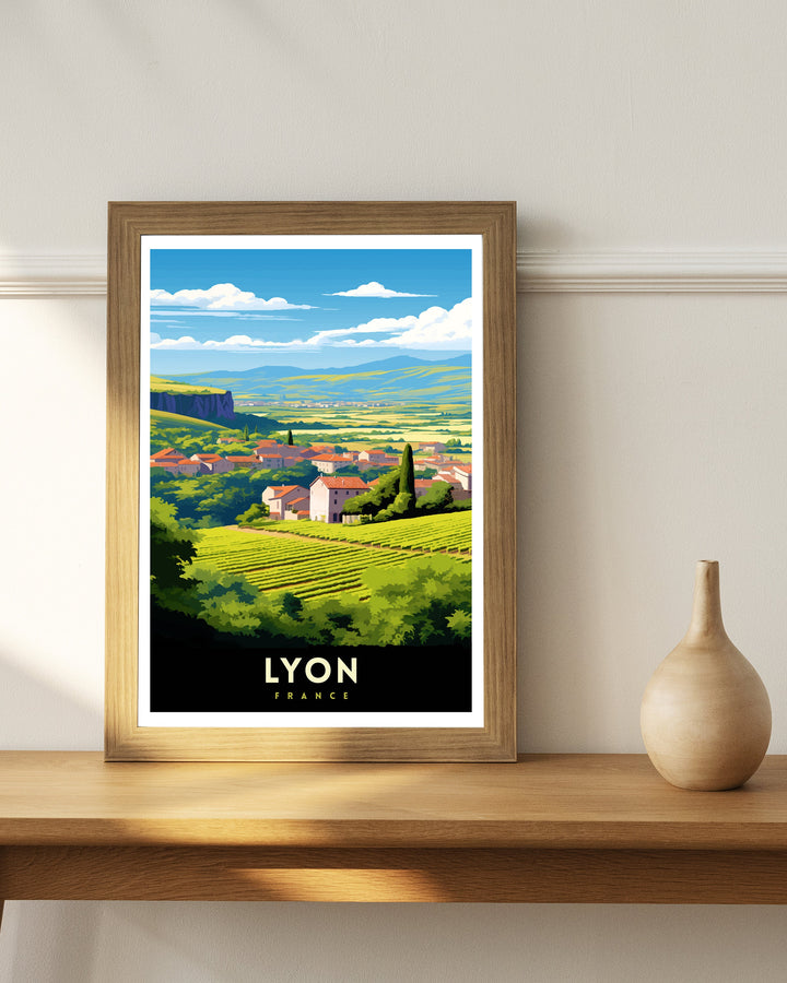 Lyon France Travel Print Lyon Wall Decor Lyon Poster France Travel Prints Lyon Art Print Lyon Illustration Lyon Wall Art - France Print