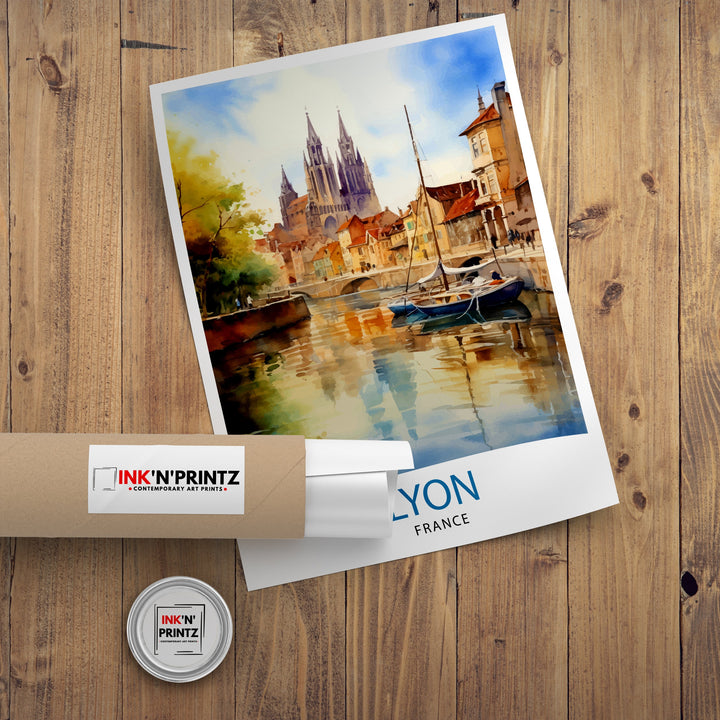 Lyon France Travel Print Lyon Wall Decor Lyon Poster France Travel Prints Lyon Art Print Lyon Illustration Lyon Wall Art - France Print