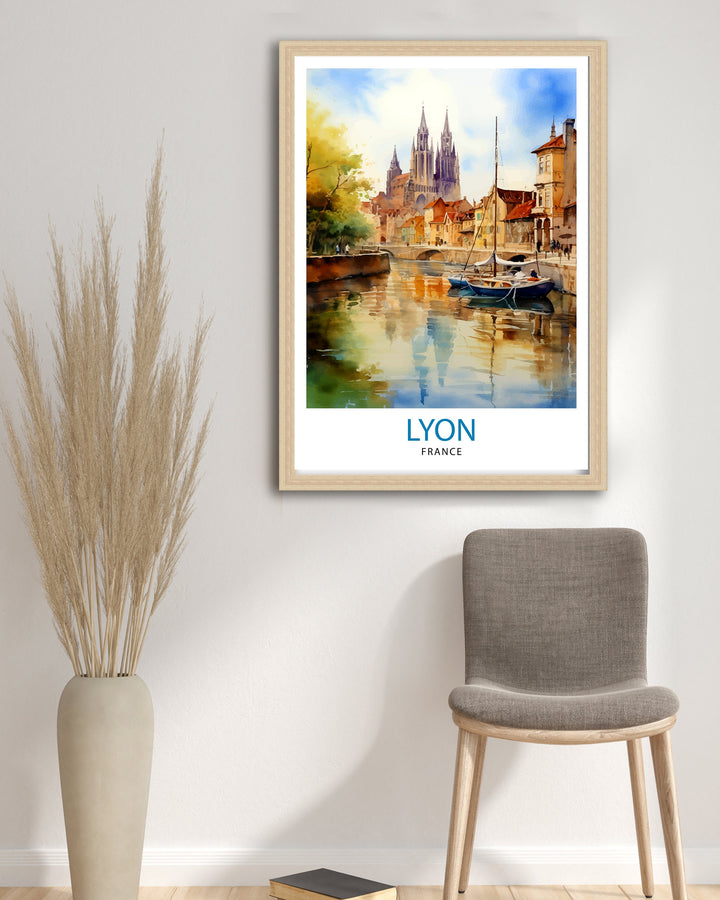 Lyon France Travel Print Lyon Wall Decor Lyon Poster France Travel Prints Lyon Art Print Lyon Illustration Lyon Wall Art - France Print