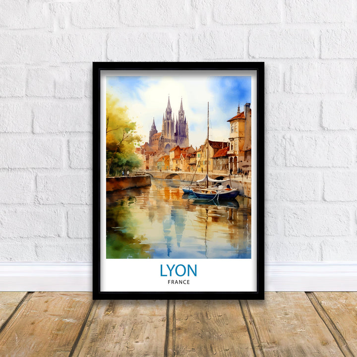 Lyon France Travel Print Lyon Wall Decor Lyon Poster France Travel Prints Lyon Art Print Lyon Illustration Lyon Wall Art - France Print