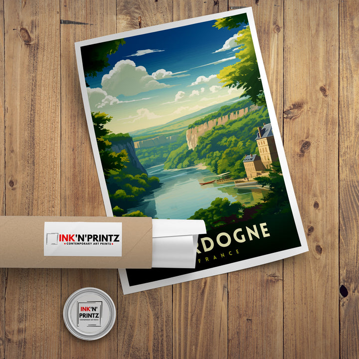 Dordogne France Travel Print Dordogne Wall Decor Dordogne Poster France Travel Prints Dordogne Art Print Dordogne Illustration Dordogne