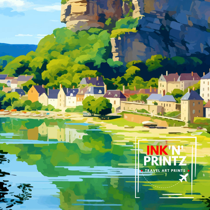 Dordogne France Travel Print Dordogne Wall Decor Dordogne Poster France Travel Prints Dordogne Art Print Dordogne Illustration Dordogne