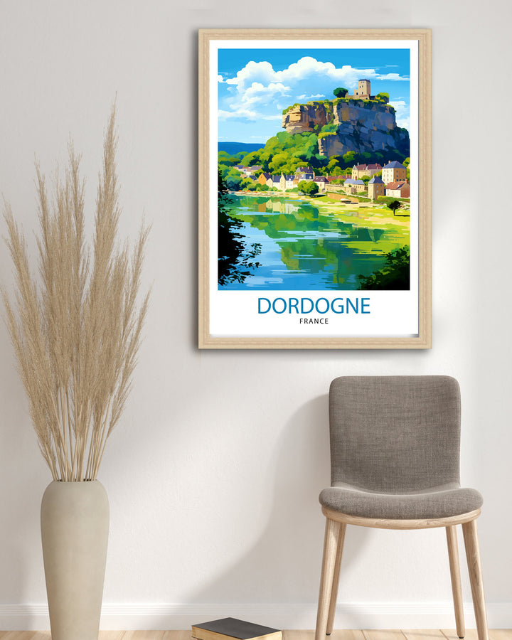 Dordogne France Travel Print Dordogne Wall Decor Dordogne Poster France Travel Prints Dordogne Art Print Dordogne Illustration Dordogne
