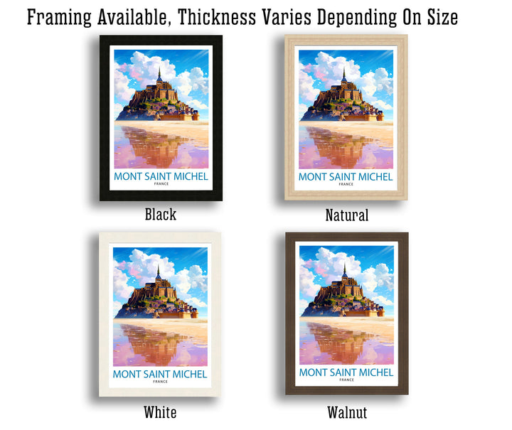 Mont Saint-Michel Travel Print Mont Saint-Michel Wall Art Mont Saint-Michel France Illustration Travel Poster Gift For Mont Saint-Michel
