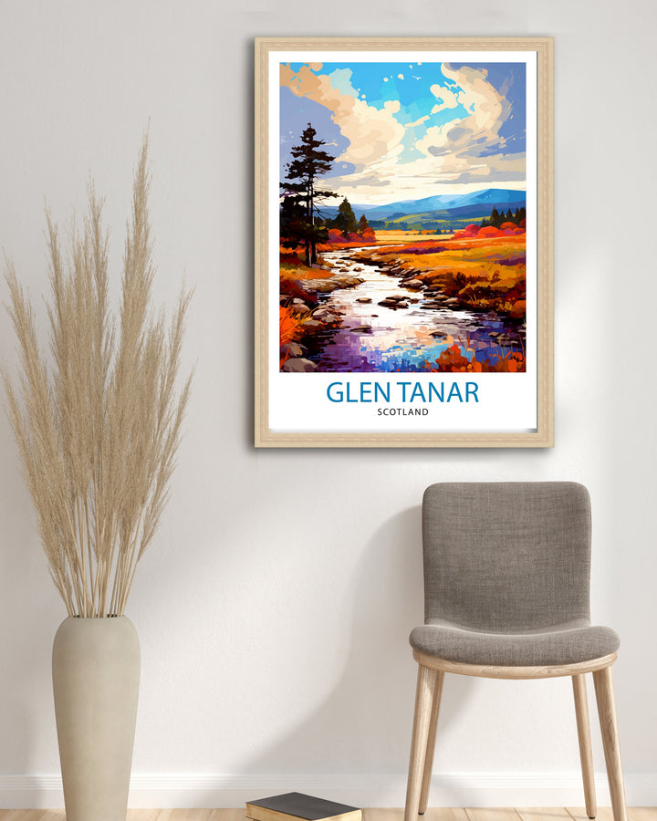 Glen Tanar Scotland Travel Print Glen Tanar Wall Decor Glen Tanar Poster Scotland Travel Prints Glen Tanar Art Print Glen Tanar Illustration