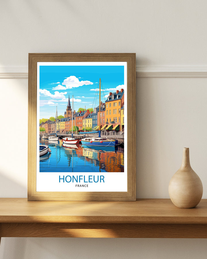 Honfleur France Travel Print Honfleur Wall Decor Honfleur Poster France Travel Prints Honfleur Art Print Honfleur Illustration Honfleur