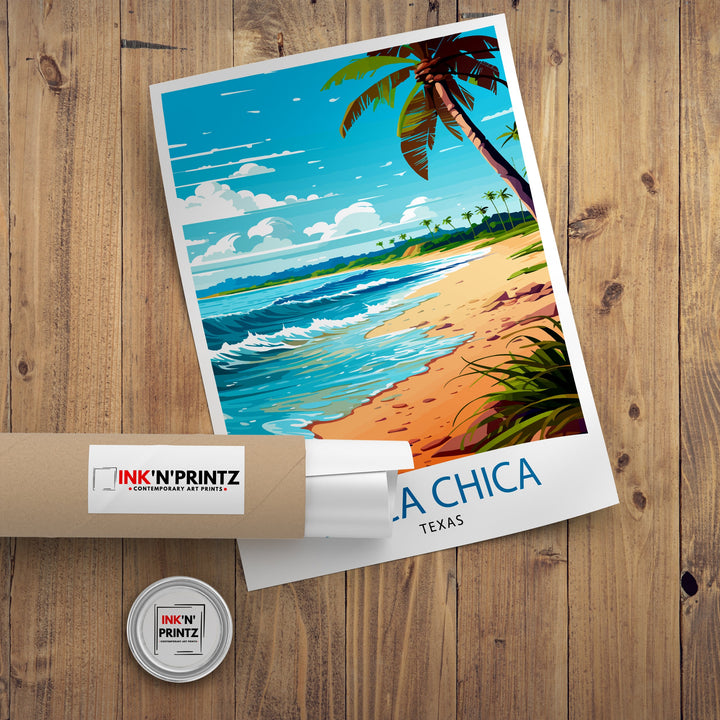 Boca Chica, Texas Travel Print Texas Wall Decor Boca Chica Poster Beach Travel Prints Texas Art Print Boca Chica Illustration Coastal Wall