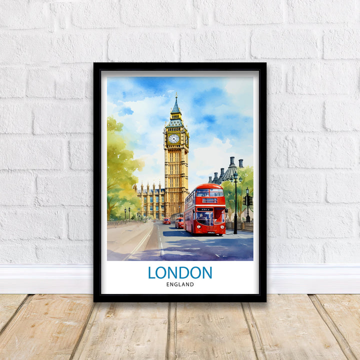 London Travel Poster London Wall Art London Home Decor London Illustration Travel Poster Gift For London UK Home Decor