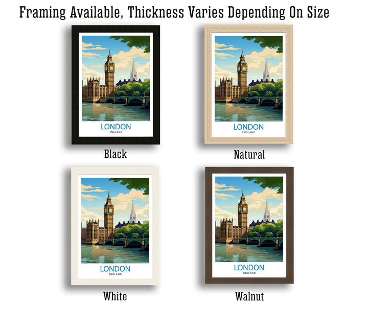 London Travel Poster London Wall Art London Home Decor London Illustration Travel Poster Gift For London UK Home Decor