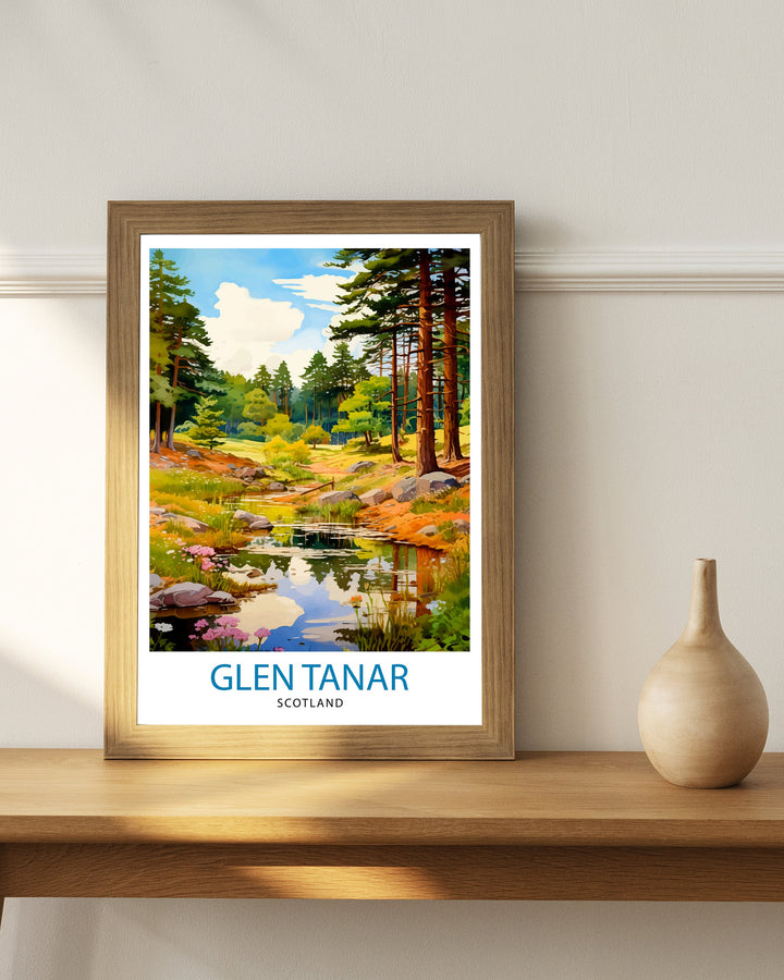 Glen Tanar Scotland Travel Print Glen Tanar Wall Decor Glen Tanar Poster Scotland Travel Prints Glen Tanar Art Print Glen Tanar Illustration