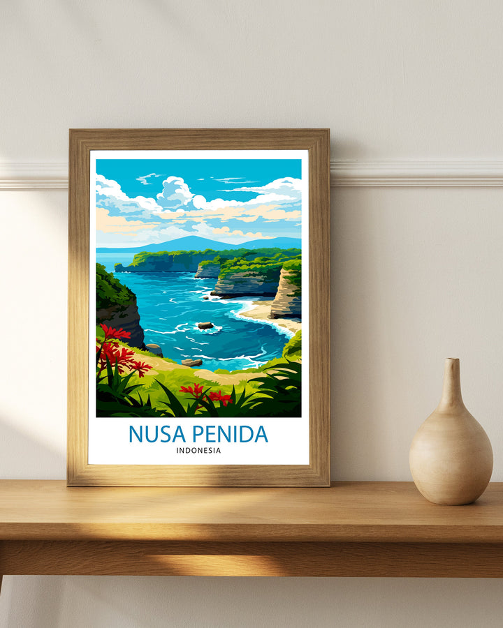 Nusa Penida Indonesia Travel Poster Nusa Penida