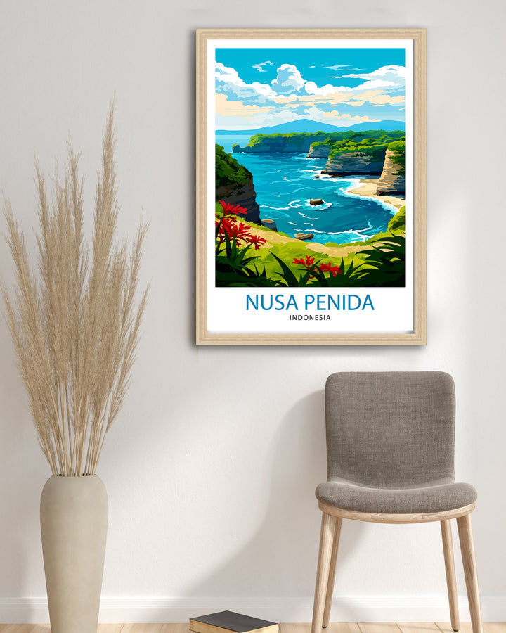 Nusa Penida Indonesia Travel Poster Nusa Penida