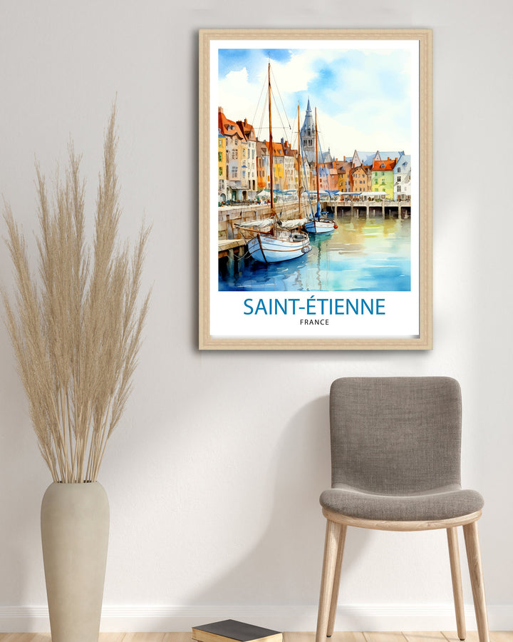 Saint-Étienne France Travel Print Saint-Étienne Wall Decor Saint-Étienne Poster France Travel Prints Saint-Étienne Art Print Saint-Étienne