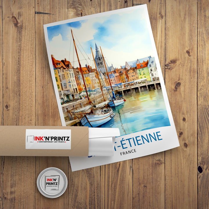 Saint-Étienne France Travel Print Saint-Étienne Wall Decor Saint-Étienne Poster France Travel Prints Saint-Étienne Art Print Saint-Étienne