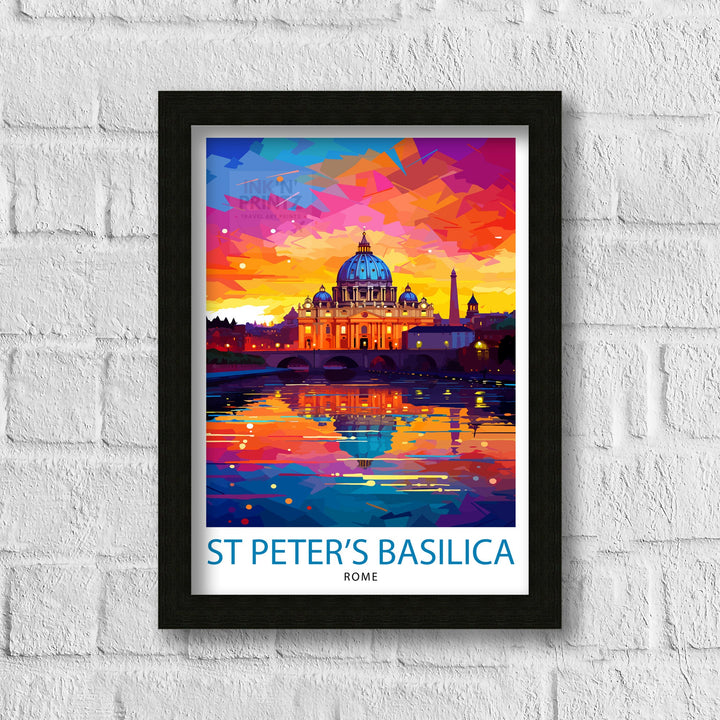 St. Peter's Basilica Travel Print Vatican City Wall Decor St. Peter's Poster Vatican Travel Prints St. Peter's Art Print Vatican